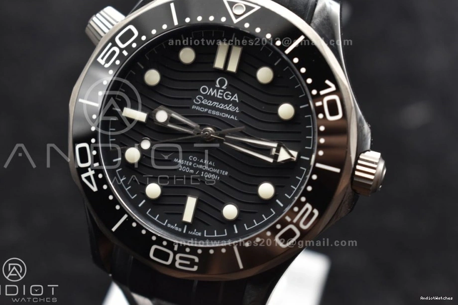 VSF A Best Edition Black Strap 300M PVD 1081 Dial Seamaster Diver GoAnywhere Black Rubber on 0116